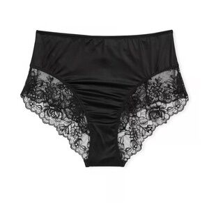 Victoria's Secret VERY SEXY Black Lace-Trim High-Waist smooth panty